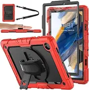 Samsung Galaxy Tab A8 Case 10.5 Inch 2022 with Screen Protector Pencil Holder and 360 Rotating Hand Strap & Stand, Drop-Proof Protection Case for Galaxy Tab A8 SM-X200/X205/X207