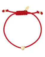 Zoe Lev 14K Yellow Gold Red Heart Fortune Diamond Bracelet