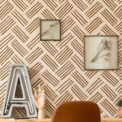 MAURICE- Wall Painting Stencil- Modern Brick Wall Pattern Stencil- Reusable Allo