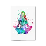 Watercolour Yoga Pose Studio Gift Wall Art
