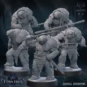 5 Shell Shinobi Waband 5 UNIQUE sculpts Dungeons & Dragons Pathfinder TTRPG