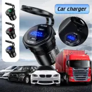 Metal 45W PD Type C Dual USB Fast Car Charger Socket 12V/24V Car Power Outlet
