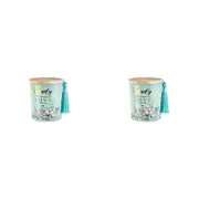 2x Family 300g Vanilla Scented Candle w/ Wood Lid & Tassel Home/Office Decor
