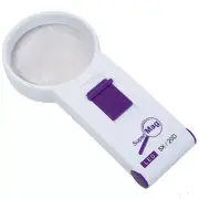 SuperMag 5X LED Lighted Pocket Magnifier - 2.4 Inch Lens, Hand Held Illuminated