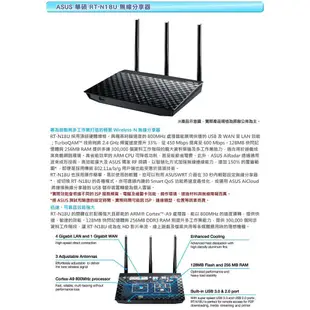 ASUS華碩 RT-N18U 2.4GHz 600Mbps 高效能無線分享器 現貨 廠商直送