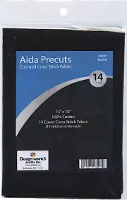 Crafts 14 Count Pre-Cut Aida Fabric, Black