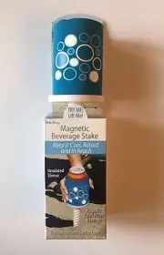 Magnetic Beverage Stake, Keeps Cool and Sand-Free! NEW IN BOX! Insulated Sleeve