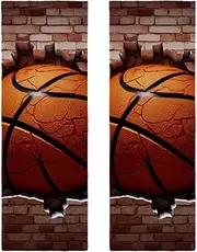 Hand Towels for Bathroom,Gym Towels for Working Out,Sports Towel,Ball Basketball Wall Texture,2-Pc
