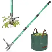 HUZSV Weed Puller Tool Gardening Hand Weeding Tool with Long Handle 4 Steel C...