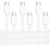Cable Matters 3-Pack Soft USB C to USB C Cable with 60W Charging - 0.3m, Short USBC Cable, USBC Fast Charger, White