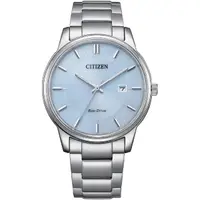 在飛比找momo購物網優惠-【CITIZEN 星辰】光動能簡約大三針男錶-40mm/冰河