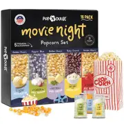 Popcorn Movie Night Supplies Popcorn Kernels Popcorn Seasoning 16 Pack, 5 Gourme