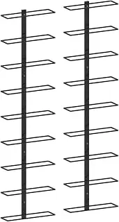 Wine Rack Wall Mounted, Wall Wine Rack for 18 Wine Bottles Iron Wine Racks for Wall, Wine Holder Wall Mounted Wine Bottle Racks for Kitchen, Dining Room, Bar, Black