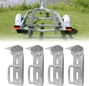 MECCKLE Boat Trailer Bunk Brackets, 8" 4 PCS Galvanized Swivel Top Bunk Bracket Kit with Hardware, Suitable for 1.5" x 3", 2" x 3", 3" x 3" Boat Trailer Crossmember