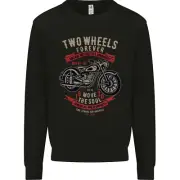 Two Wheels Forever Biker Motorcycle Funny Kids Sweatshirt Jumper