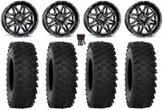 MSA Vibe 14" Wheels Black 28" ATX470 Tires Polaris RZR XP 1000 / PRO XP