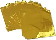 Aluminum Foils Paper Chocolate Candy Wrapping/Packing Papers, 6x6 Inches, Pack of 200 Gold