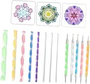 Perfeclan 16 Pieces Mandala Dotting Tool Art Dots Tool DIY Length 15cm Creative Rock Painting Nail Dotting Mandala Set Art Dotting Tool, B Set