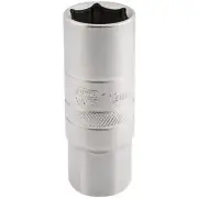 Draper 12mm Thread 6 Point Satin Chrome Spark Plug Socket 1/2"D 18mm 16782