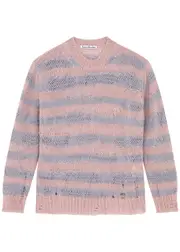 Acne Studios Striped Open-knit Cotton-blend Jumper - Pink - S (UK8-10 / S) S (UK8-10 / S)