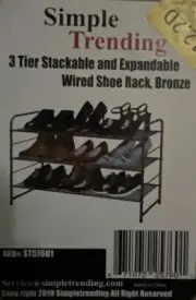 Simple Trending 3-Tier Stackable Expandable Wired Shoe Rack Shelf Silver NEW NIB