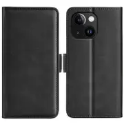 Dual-side Magnetic Buckle Horizontal Flip Leather Phone Case, For iPhone 15