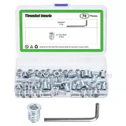 70PcsThreaded Inserts, 1/4"-20x19/32" Nut Threaded Inserts for Wood Working