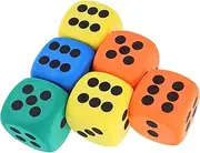 6 Pcs Colorful Large Eva Foam Dice for Fun Multi Sided Dice for Classroom Games and Learning Activities Lightweight Safe and Reusable