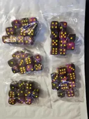 PURPLE & BLACK 12MM D6 DICE SET OF 50 MTG MAGIC THE GATHERING WARHAMMER D&D RPG
