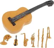 Musical Sculpture Instrument Statue 8pcs Collectible Mini Instruments Modern Horn Clarinet Flute Violin Guitar Photo Prop
