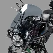 Motorcycle Large Windshield Windscreen Airflow Wind Deflector Front Fairing Pare-brise Protector for Ka.wasaki Vulcan VN S 650 VN650 EN650 2015 2016 2017 2018 2019 2020 2021 2022 2023 (Light Smoke)