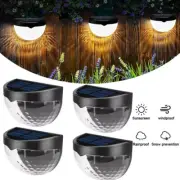 4Pcs Outdoor Warm White Solar LED Lights Deck Light Waterproof Landscape Lights