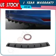 Shark Fin 7 Wing Lip Diffuser 33" Rear Bumper Chassis Black ABS Universal