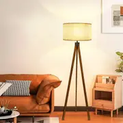 Clora Floor Standing Lamp Wood Tripod Bedroom Living Room Office Home Decor Light