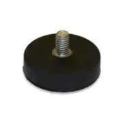 Male Thread Neodymium Pot Magnet - Diameter 22mm x 6mm with 6mm M4 Thread and Rubber Case