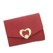 3Pcs Women PU Leather Heart Shaped Three-fold Coin Purse Fashion Short Wallet Snap Closure Portable Card Pack Wallet