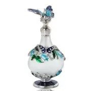 Butterfly Empty Perfume Bottle Refillable Vintage Antique Crystal Scent Bottles