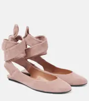 [The Attico] The Attico Cloe suede ballet flats AU 6 pink