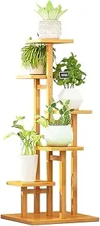 5 Tiers Vertical Bamboo Plant Stand Staged Flower Shelf Rack Outdoor Garden - Wood