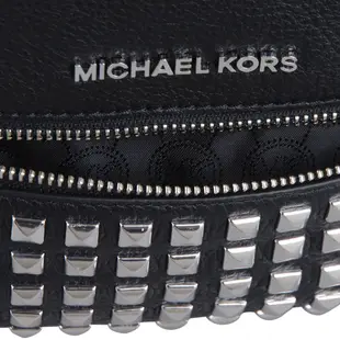 MK MICHAEL KORS 軟式牛皮鉚釘後背包(黑)