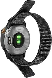 Nylon Loop Bands Compatible with Garmin Fenix 6 Band, 22mm Stretchy Nylon Strap for Galaxy Watch 46, Adjustable Sports Loop Strap for Fenix 5 Plus,Forerunner 935/945 etc. - Black