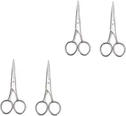 Beavorty 2sets Stainless Steel Hair Trimmer Men Beard Scissors for Barbers Scissors Home Diy 2pcs*2