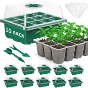 Fabulas 10-Pack Seed Starter Trays with Dome – 120 Cells for Indoor Garden