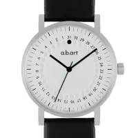 在飛比找Yahoo奇摩購物中心優惠-a.b.art O系列 經典日期圓盤跳點腕錶-銀白/40.5