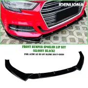 1 Set Front Spoiler Lip Bodykit For Audi A3 S3 8V Sline 2017-2020 Gloss Black (for: Audi)