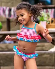 NWT Wildflowers Clothing Laguna Beach Gingham Swimsuit Bikini size 14