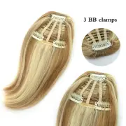 Women 100% Remy Human Hair Side Fringe Bang Clip in Frontal Hairpiece For Women