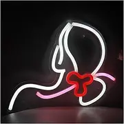 Sign Lamp Girls Drawing Neon Sign USB Powered Dimmable Neon Light for Shop Coffee Home Party Wall Decoration 22.8cm×28cm