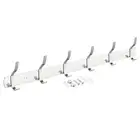 Coat Hook Rack Wall Mounted with 6 Hooks Hook Rail Wall Hangers Silver