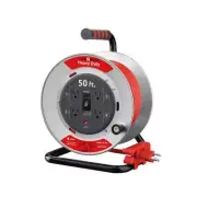 Link2Home 12 AWG SJTW Extension Cord w/ 4 Power Outlets Metal Reel Heavy-Duty